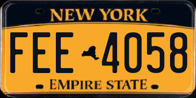 NY license plate FEE4058
