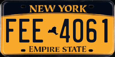 NY license plate FEE4061