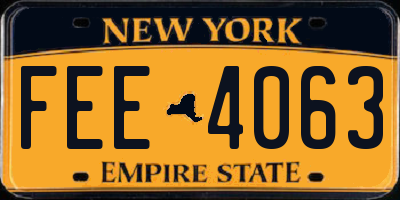 NY license plate FEE4063
