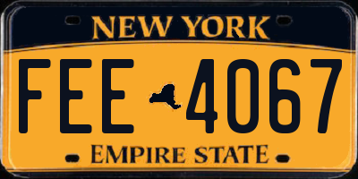 NY license plate FEE4067