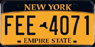 NY license plate FEE4071