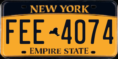NY license plate FEE4074