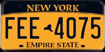 NY license plate FEE4075