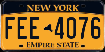 NY license plate FEE4076