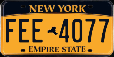 NY license plate FEE4077