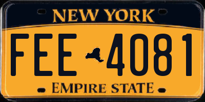 NY license plate FEE4081
