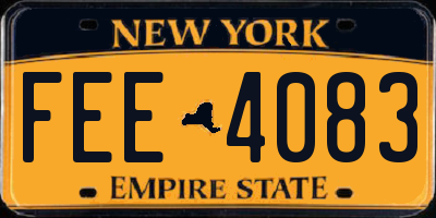 NY license plate FEE4083
