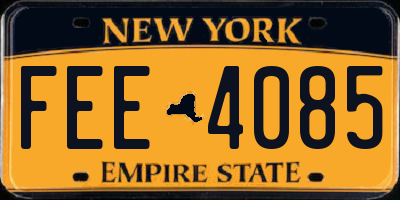 NY license plate FEE4085