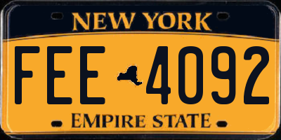 NY license plate FEE4092