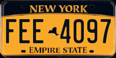 NY license plate FEE4097