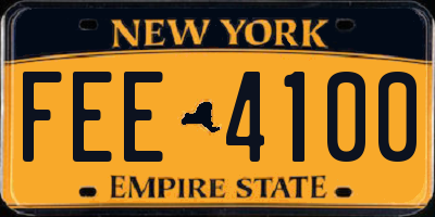 NY license plate FEE4100