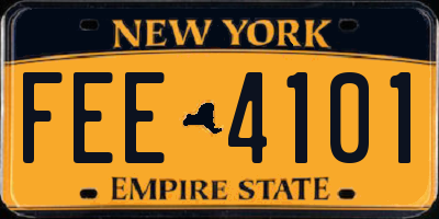 NY license plate FEE4101