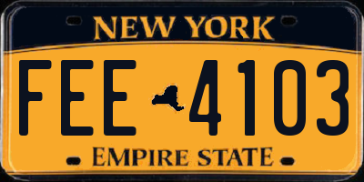 NY license plate FEE4103