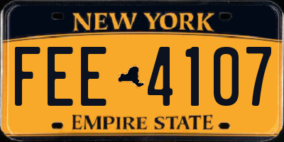 NY license plate FEE4107