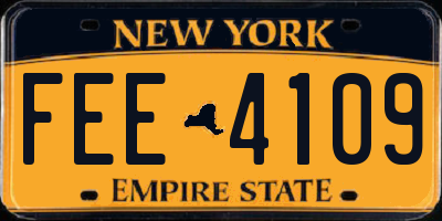 NY license plate FEE4109