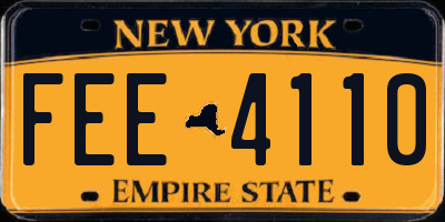 NY license plate FEE4110