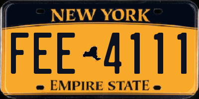 NY license plate FEE4111
