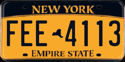 NY license plate FEE4113