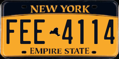 NY license plate FEE4114