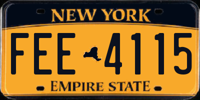 NY license plate FEE4115