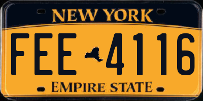 NY license plate FEE4116