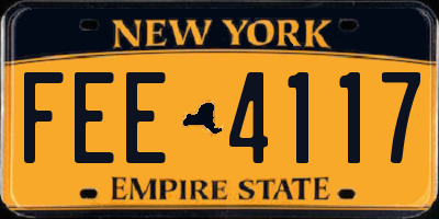 NY license plate FEE4117