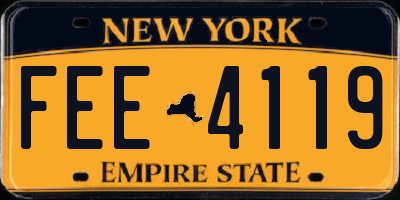 NY license plate FEE4119