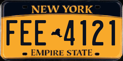 NY license plate FEE4121