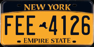 NY license plate FEE4126