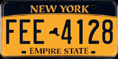NY license plate FEE4128