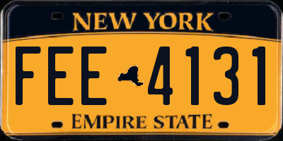 NY license plate FEE4131