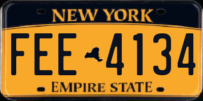 NY license plate FEE4134