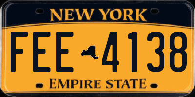 NY license plate FEE4138