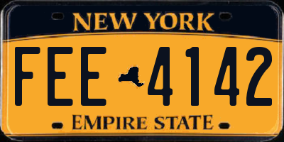 NY license plate FEE4142