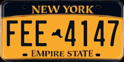 NY license plate FEE4147