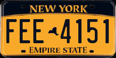 NY license plate FEE4151
