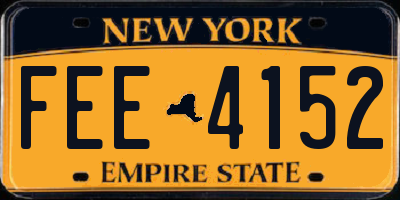 NY license plate FEE4152