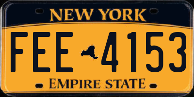 NY license plate FEE4153
