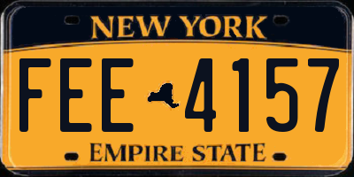 NY license plate FEE4157
