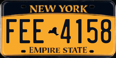NY license plate FEE4158