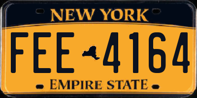 NY license plate FEE4164