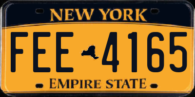 NY license plate FEE4165