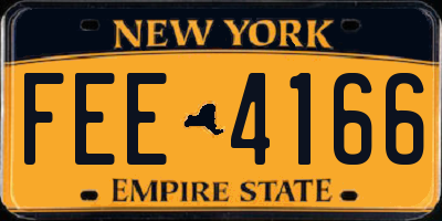 NY license plate FEE4166