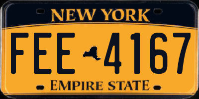 NY license plate FEE4167