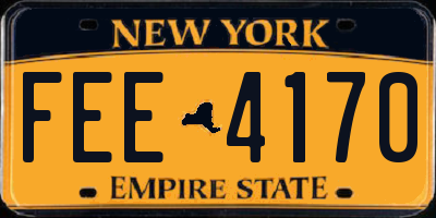 NY license plate FEE4170