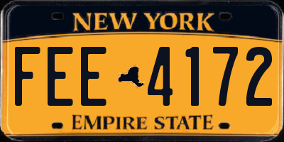 NY license plate FEE4172
