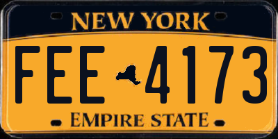 NY license plate FEE4173