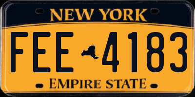 NY license plate FEE4183