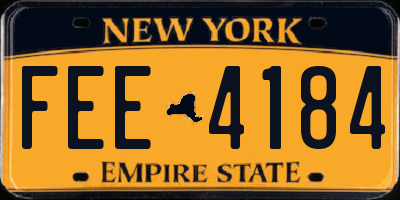 NY license plate FEE4184