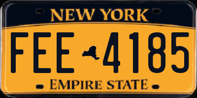 NY license plate FEE4185